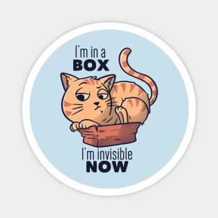 I'm In A Box, I'm Invisible Now Funny Cat Gift Magnet